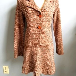 Vintage (2004) Rag Women's Two Piece Suit Pleated Mini Skirt and Jacket Size 8